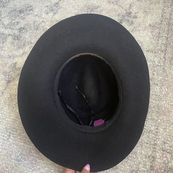 Phenix Wool Felt Leather Trim Fedora Hat Black One Size main image 4